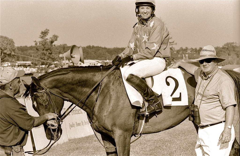 Gary Baker at the 2001 Fairfax Races. His Double Redouble won the Bowman Bowl, with Julie Gomena up. Trained by Mrs. D.M. Smithwick. Photo Courtesy Douglas Lees.