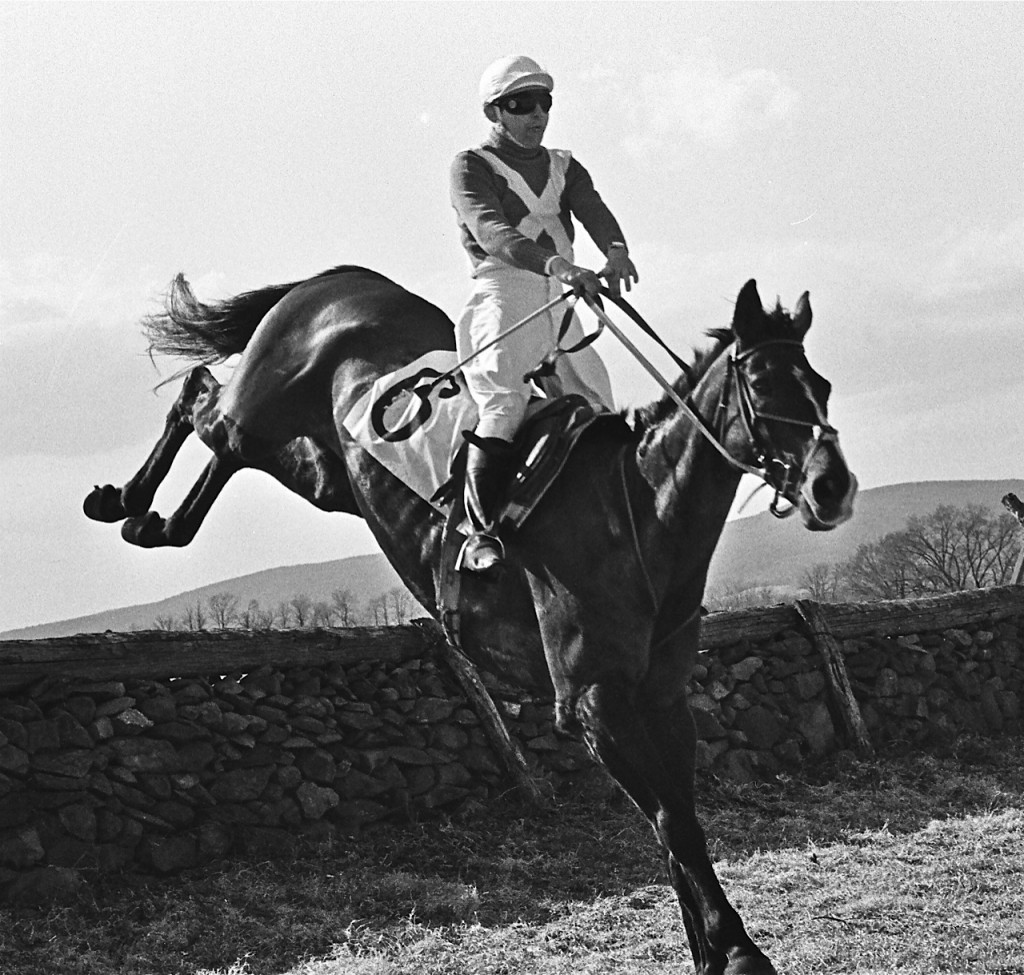 Piedmont Point-to-point 1970: Dr. Rogers riding his King of Spades in the Rokeby Bowl. Photo courtesy Douglas Lees.