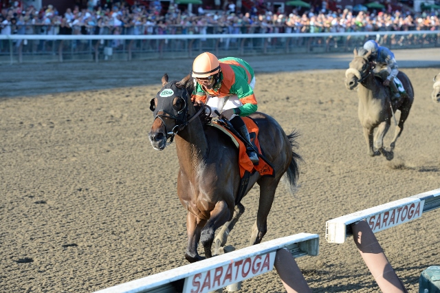 So Lonesome winning the Albany for Charlottesville owners Ed and Pat Schuler. Photo courtesy Adam Coglianese.