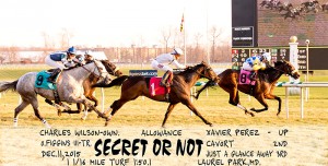 Secret Or Not earned her second straight win by capturing a $41,000 allowance race at Laurel December 11.