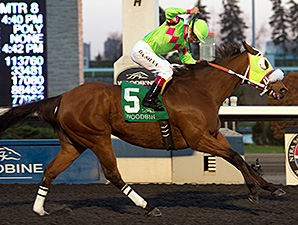 Miss Mischief wins the Grade 2 Bessarabian Stakes at Woodbine November 15, 2015. Photo by Michael Burns.