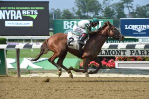 Code Red, a Virginia sired horse, earned a $9,000 bonus for a win at Belmont Park July 8. Photo courtesy of Adam Coglianese.