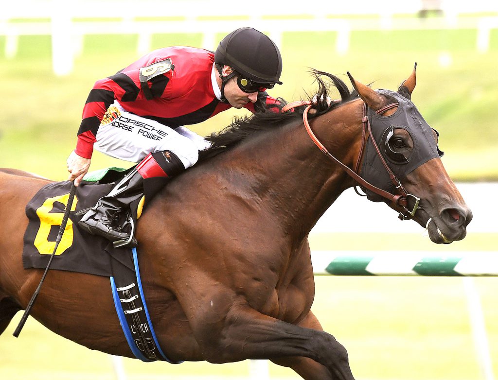 Moon River, owned by Davis Ross, was victorious in the Punch Line Stakes Saturday at Laurel. Photo by Jim McCue.
