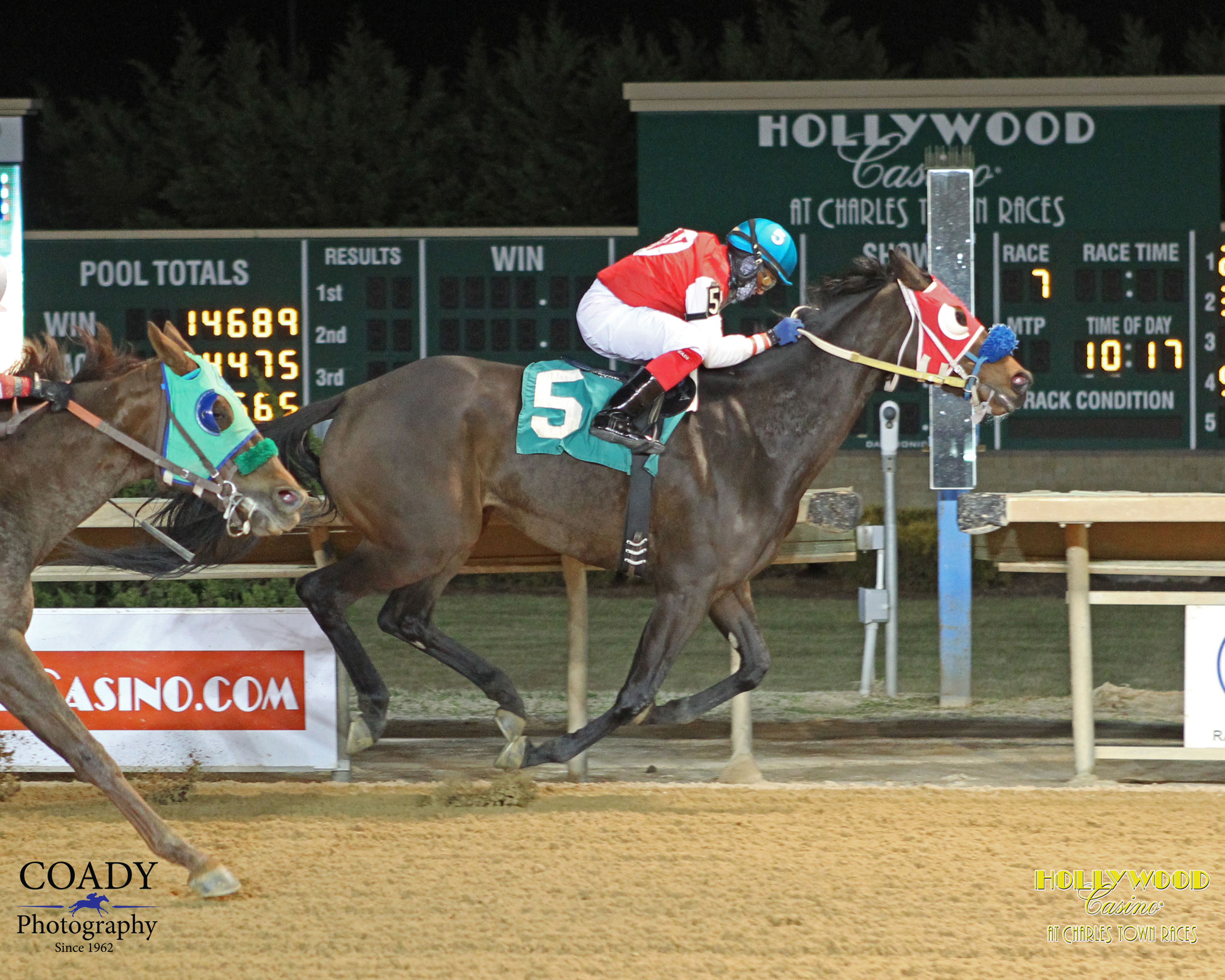Four year old filly Start Winning has won four of her last 7 at Charles Town including this Jan. 27 triumph. Photo courtesy of Coady Photography.